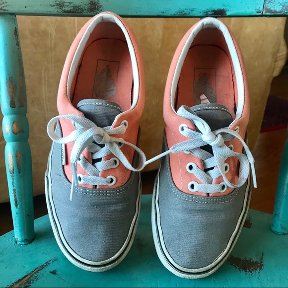 grey and orange vans